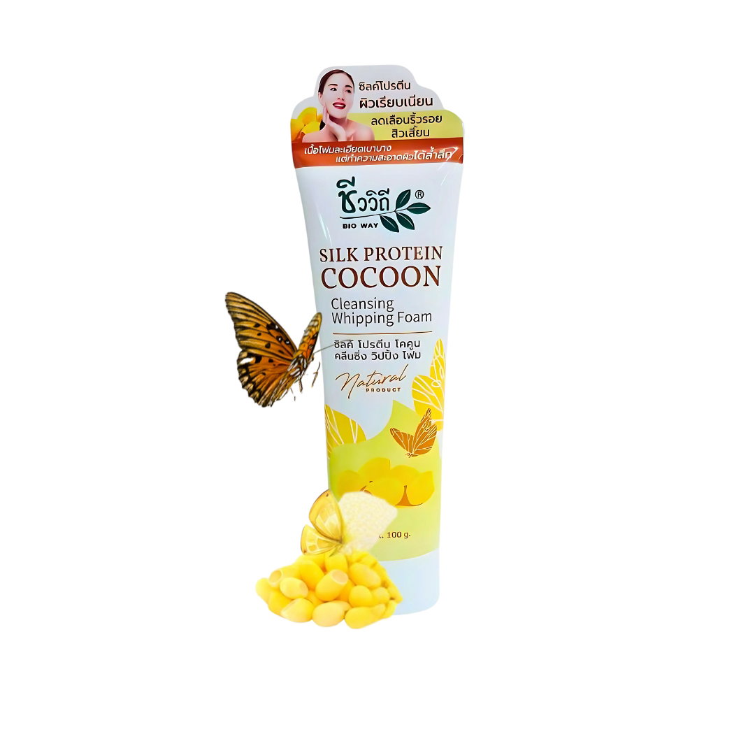 غسول بروتين الحرير الرغوي للبشرة المتعبة والباهتة
Chivavithi Silk Protein Cocoon Cleansing Whipping Foam
_1