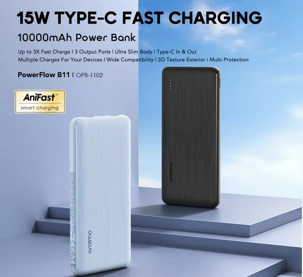 Oraimo OPB-1102 PowerFlow B11 10000mAh Power Bank with 15W Type-C Charging_2
