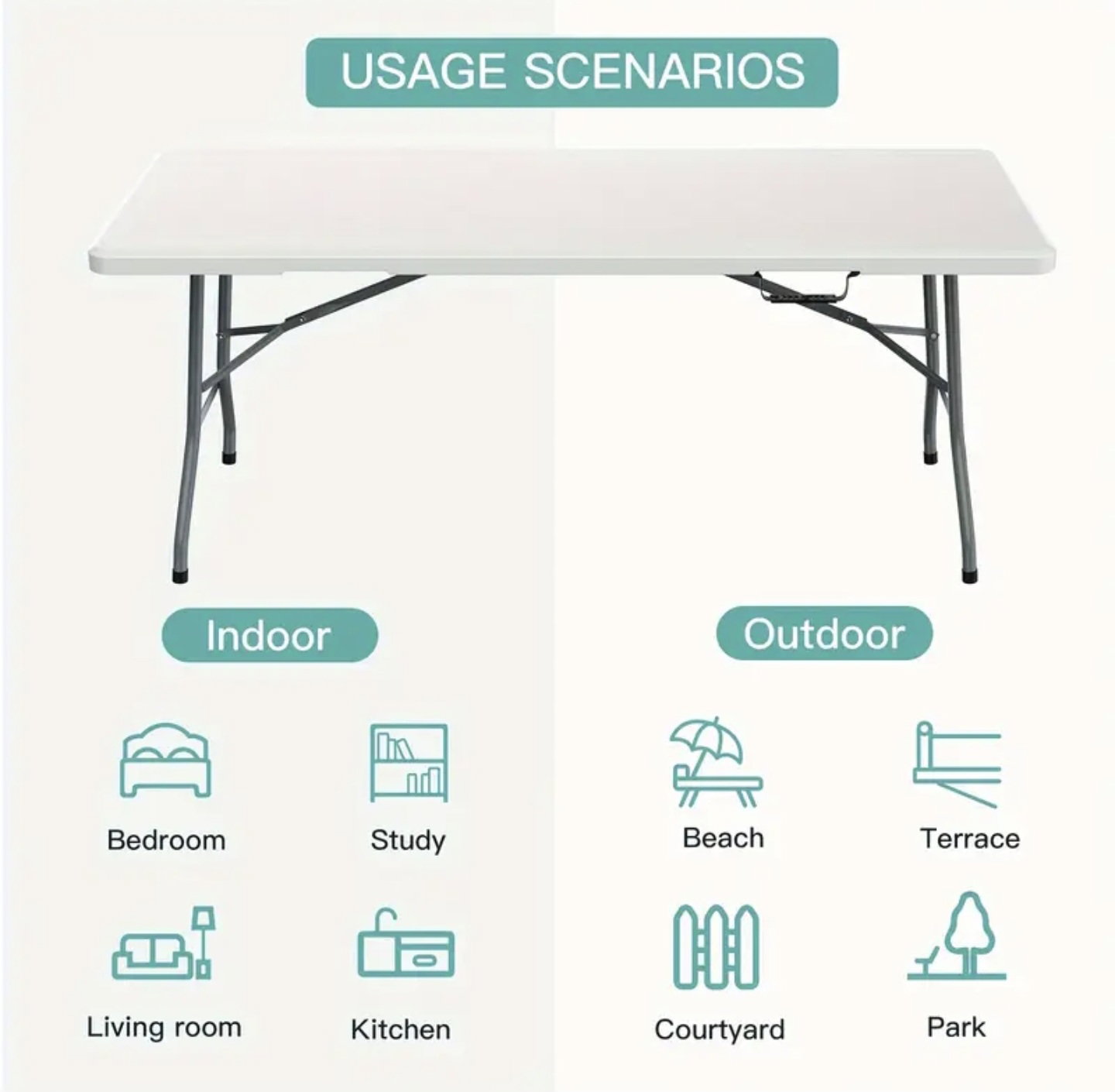 Newstorm 6ft Foldable Rectangular Table_12