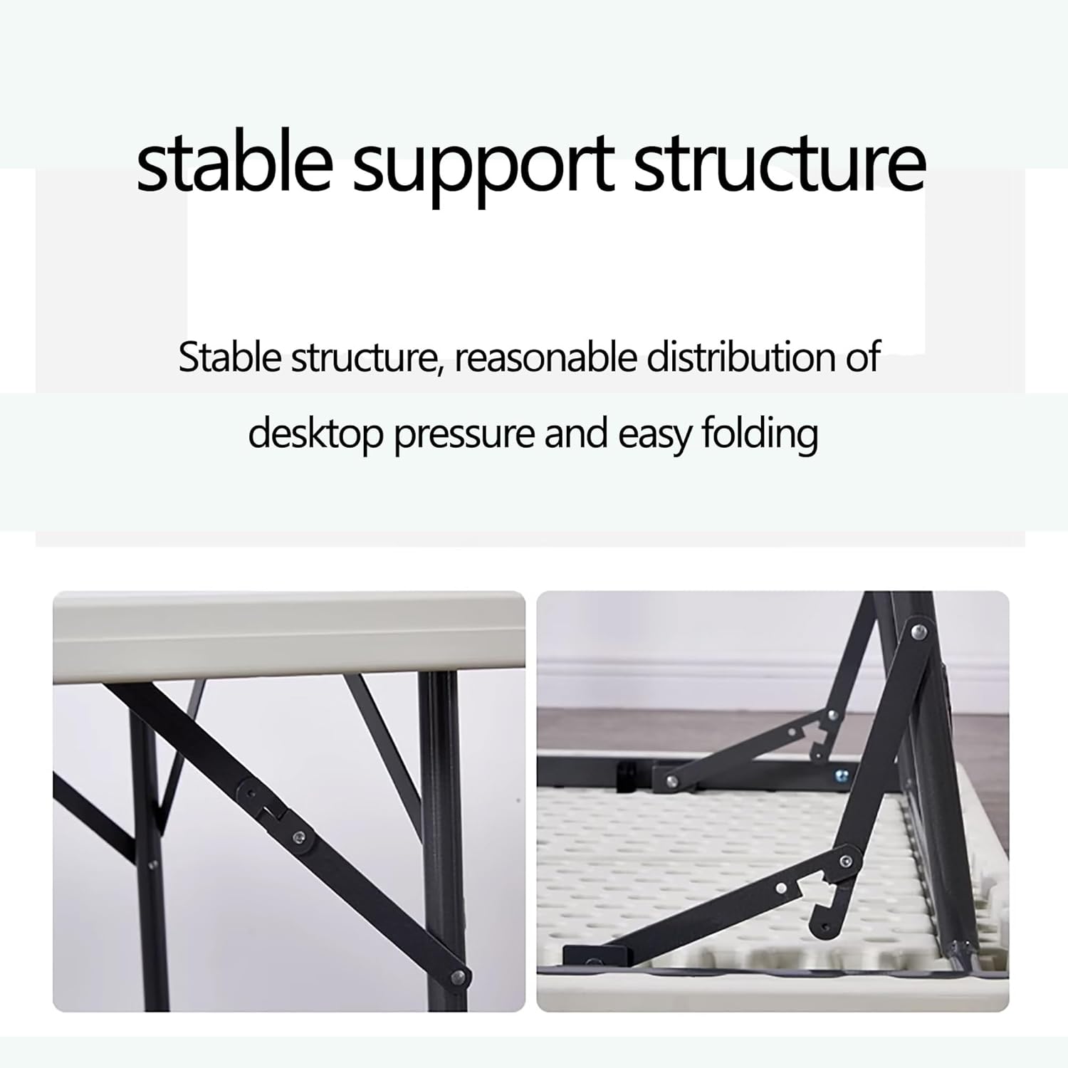 Table For Party Desk Folding Table Outdoor Table Folding Square Table, Portable Home Outdoor Dining Table, High-strength Thickened Folding Table, Waterproof, Anti-stain, Anti-shock _3