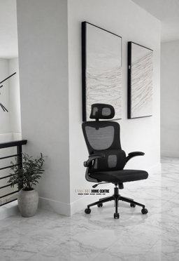 Mesh Computer Chair, Ergonomic Office Chair, Home Office Desk Chair, High Back Swivel Task Chair with Lumbar Support, Adjustable Height, Armrest & Headrest, Black (Black)