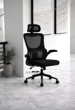 Mesh Computer Chair, Ergonomic Office Chair, Home Office Desk Chair, High Back Swivel Task Chair with Lumbar Support, Adjustable Height, Armrest & Headrest, Black (Black)