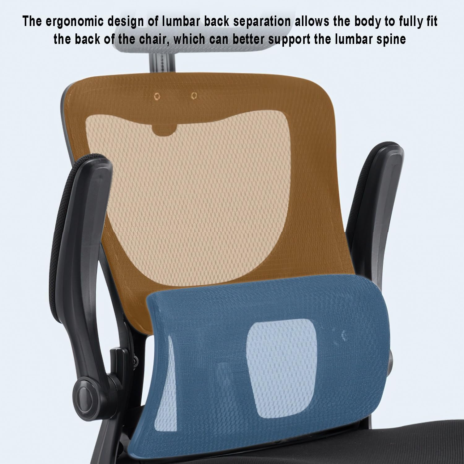 Mesh Computer Chair, Ergonomic Office Chair, Home Office Desk Chair, High Back Swivel Task Chair with Lumbar Support, Adjustable Height, Armrest & Headrest, Black (Black)_5