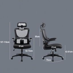 Mesh Computer Chair, Ergonomic Office Chair, Home Office Desk Chair, High Back Swivel Task Chair with Lumbar Support, Adjustable Height, Armrest & Headrest, Black (Black)