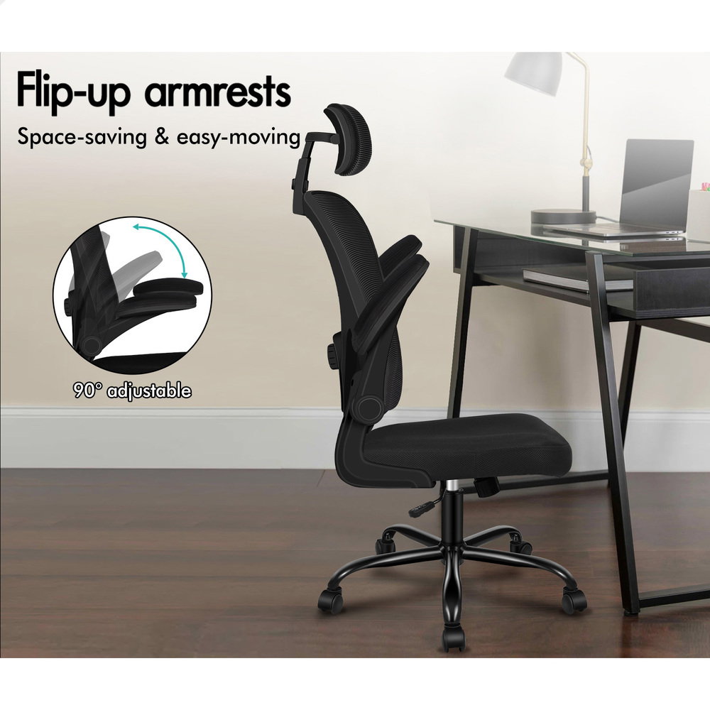 ALFORDSON Mesh Office Chair Executive Fabric Tilt Black_5