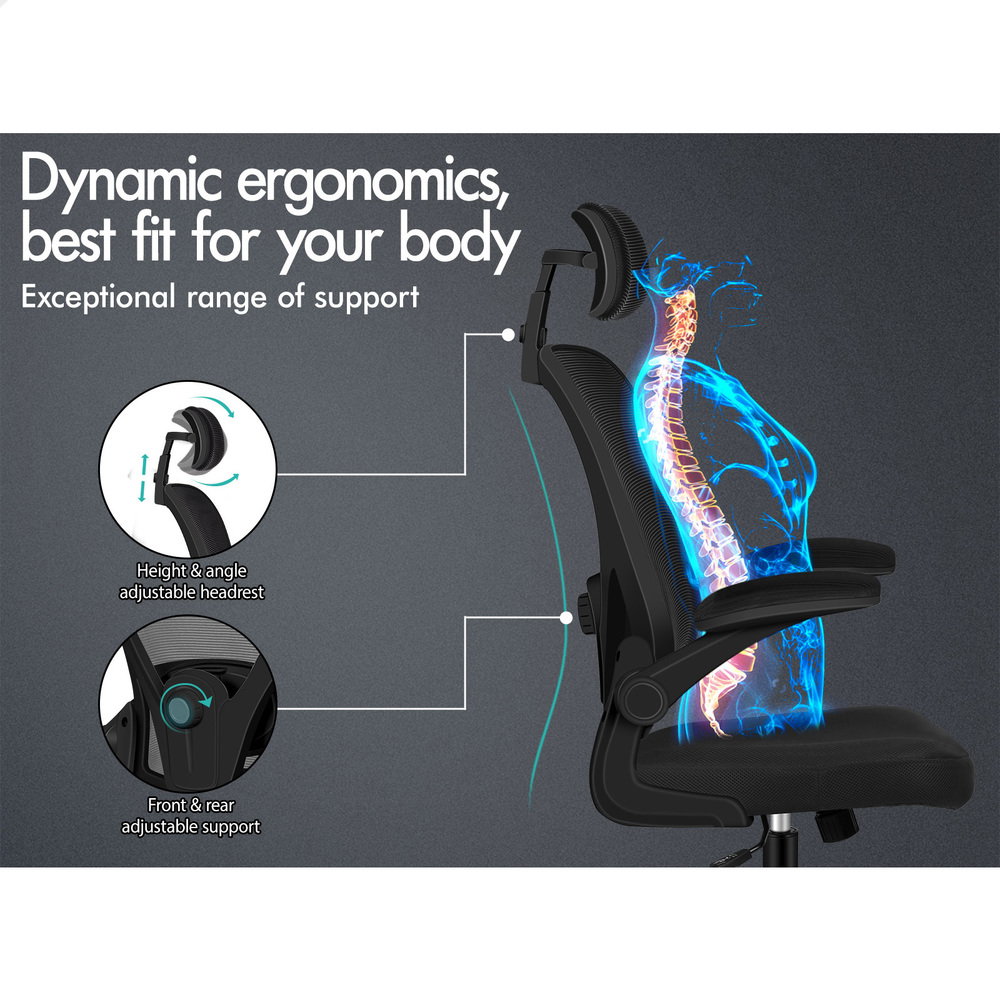 ALFORDSON Mesh Office Chair Executive Fabric Tilt Black_3