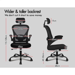 ALFORDSON Mesh Office Chair Executive Fabric Tilt Black