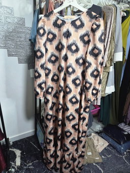 PL ADORN PREMIUM Peach Abstract Dress, Size 1