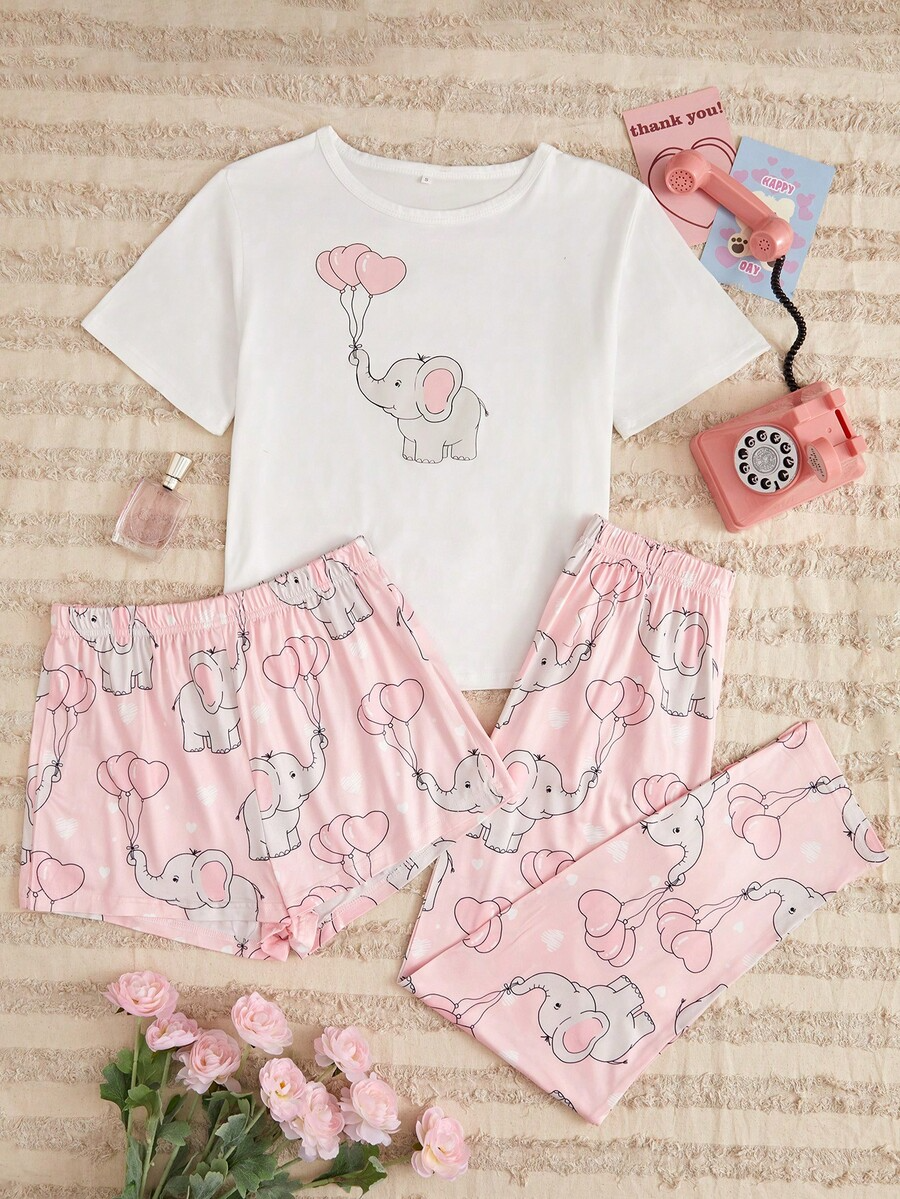 Cute Elephant Sleepwear Set - Bundle Pack