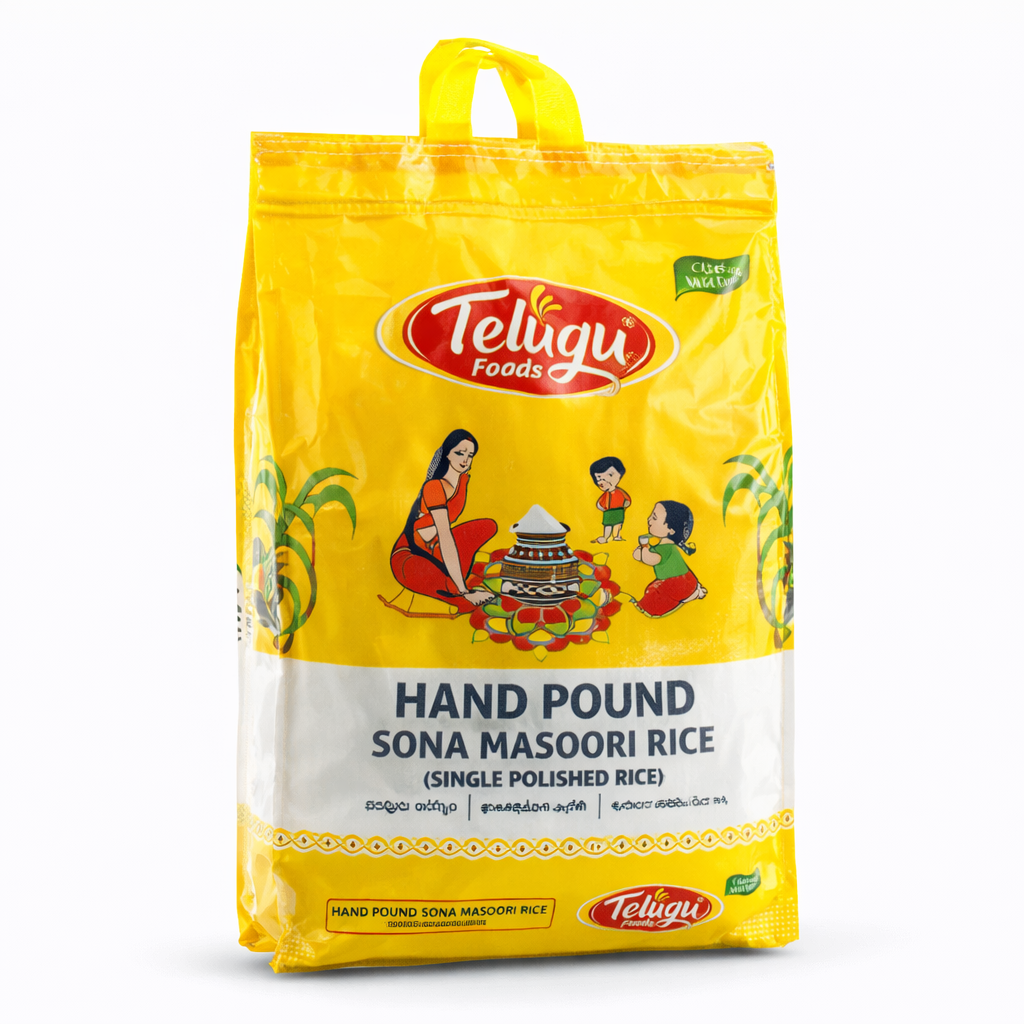 Telugu Foods Hand Pound Sona Masoori Rice 4.54Kg_0