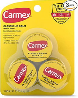 Carmex Classic Lip Balm Medicated – Baume à lèvres réparateur (Lot de 3)