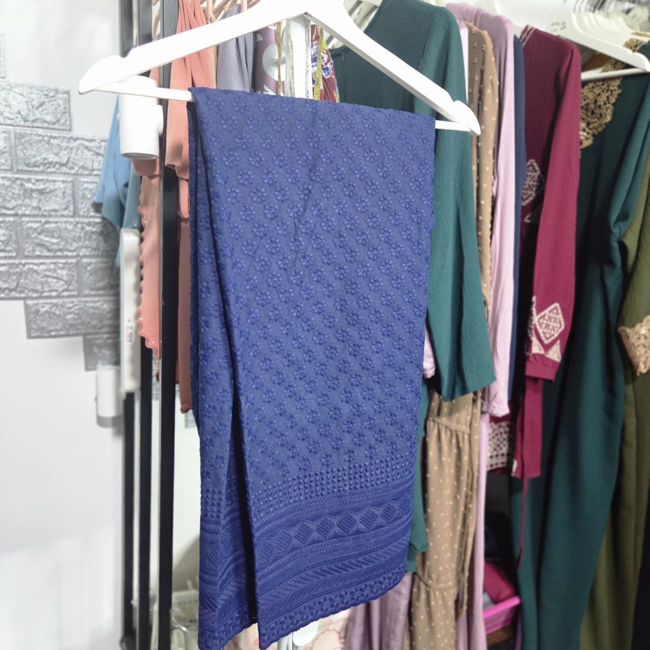 PL Navy Flower Embossed Pants, W 62-110cm, H 128cm, L105cm_0
