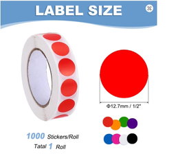Sticker de puntos de colores. 