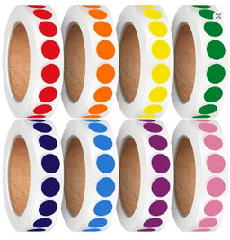 Sticker de puntos de colores. 