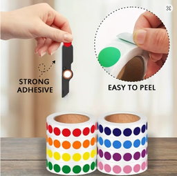 Sticker de puntos de colores. 