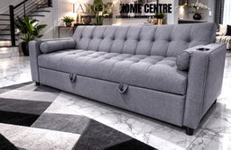 3 seater Sofa, With Pull Out Bed And Cup Holder