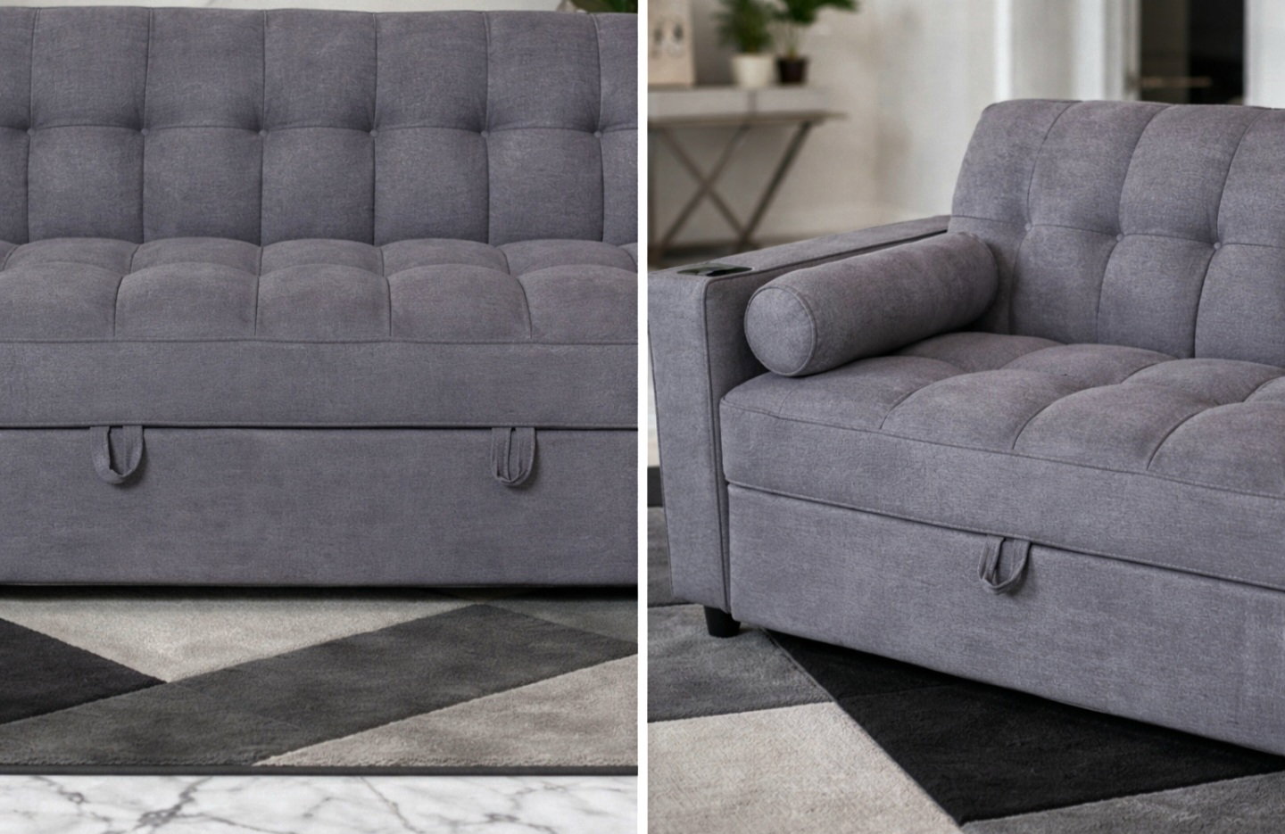 3 seater Sofa, With Pull Out Bed And Cup Holder_6