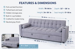 3 seater Sofa, With Pull Out Bed And Cup Holder
