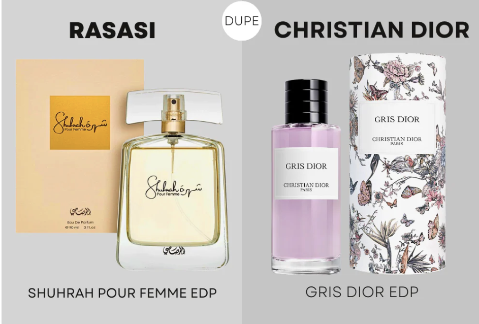 RASASI SHUHRAH POUR FEMME EDP 90ML (W) (DUPE CHRISTIAN DIOR GRIS DIOR EDP)_1