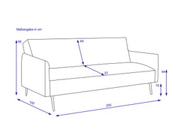 Huck Sofa Bed Light Grey, Dark Grey and Brown