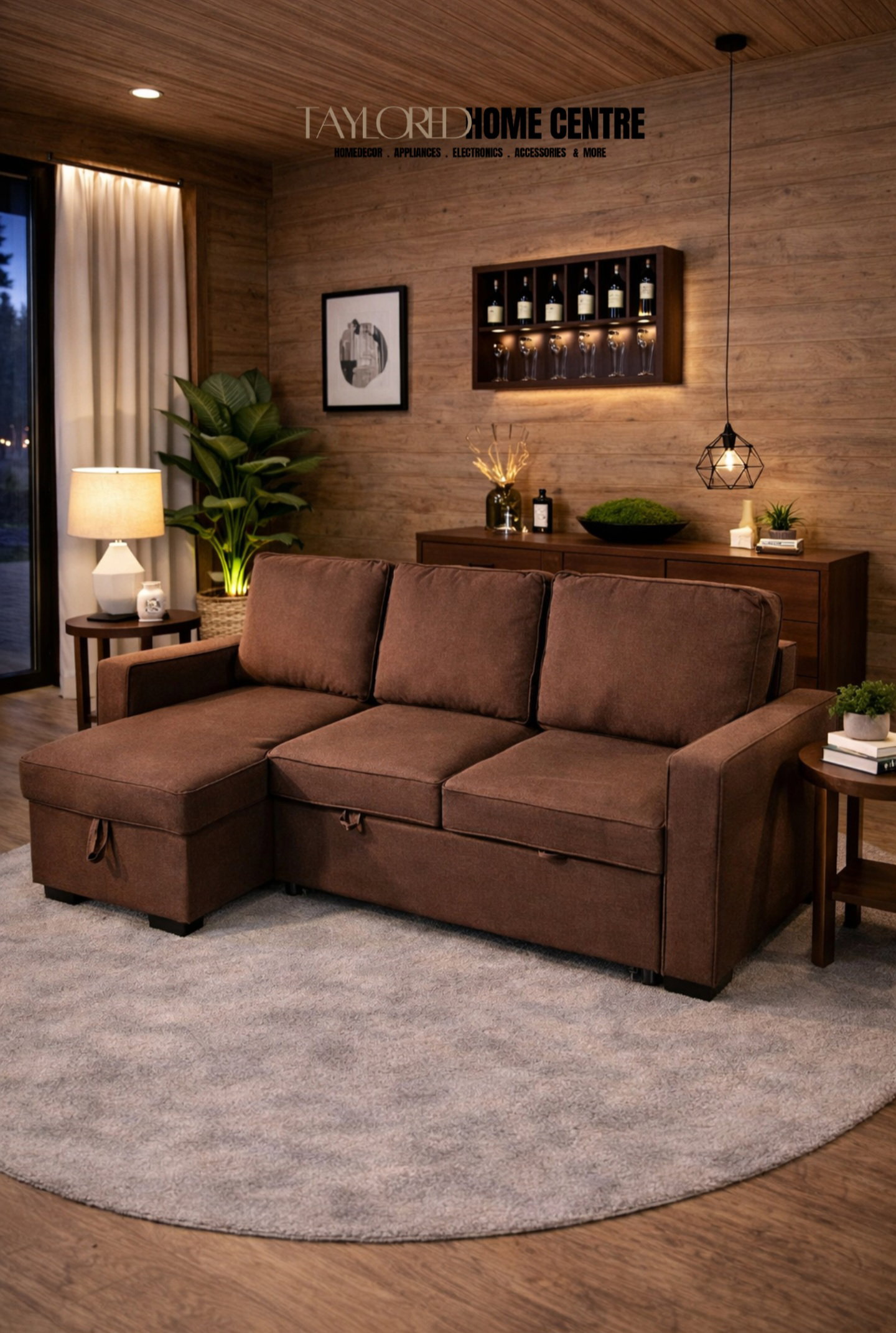 Nilkamal Shirley Lounger 2 Seater Fabric Upholstered Sofa in Choco Brown Color and Light Grey_4
