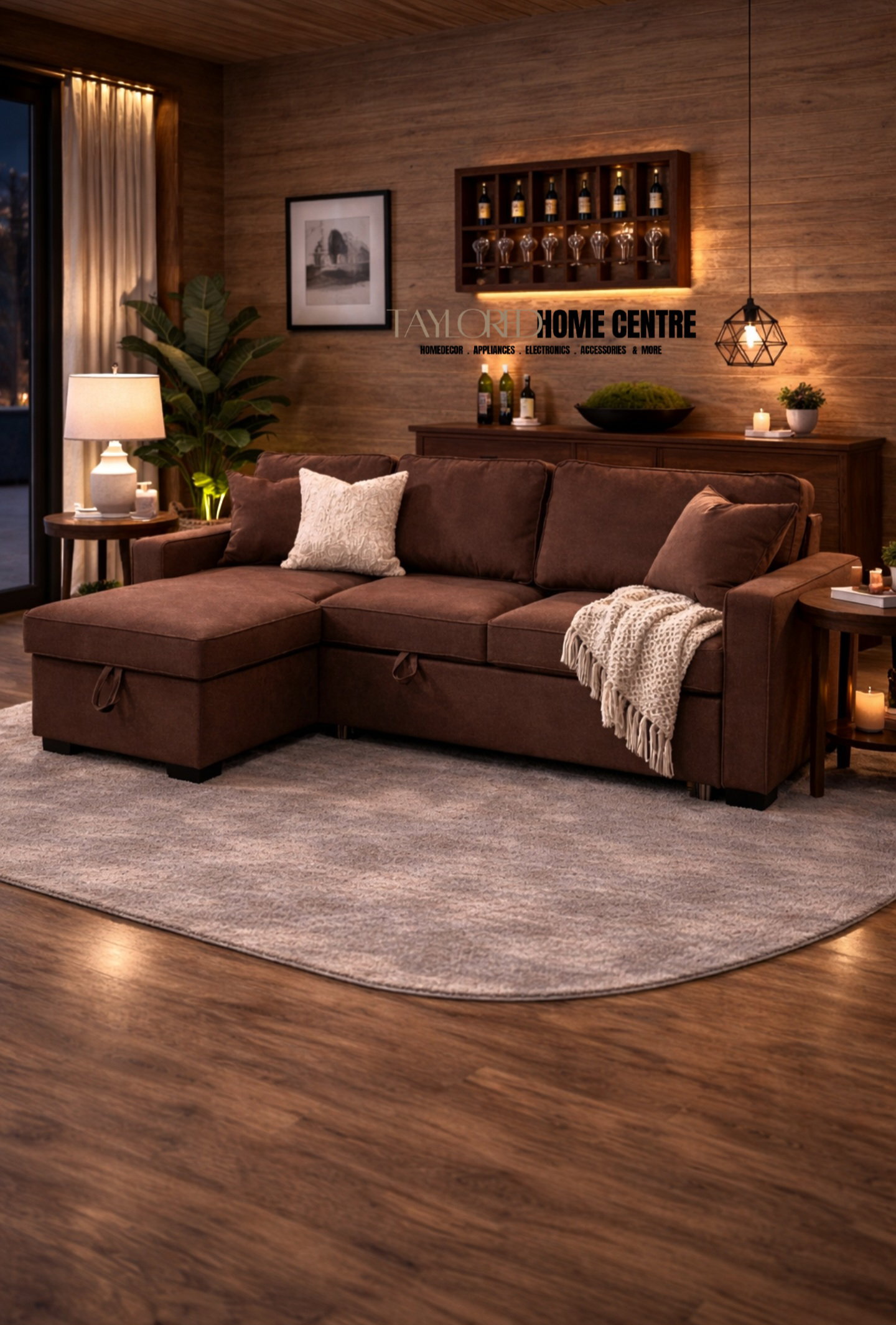 Nilkamal Shirley Lounger 2 Seater Fabric Upholstered Sofa in Choco Brown Color and Light Grey_3