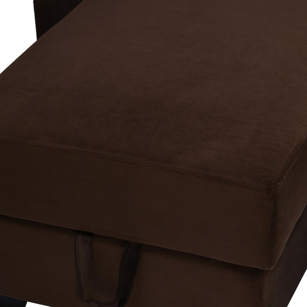 Nilkamal Shirley Lounger 2 Seater Fabric Upholstered Sofa in Choco Brown Color and Light Grey_8