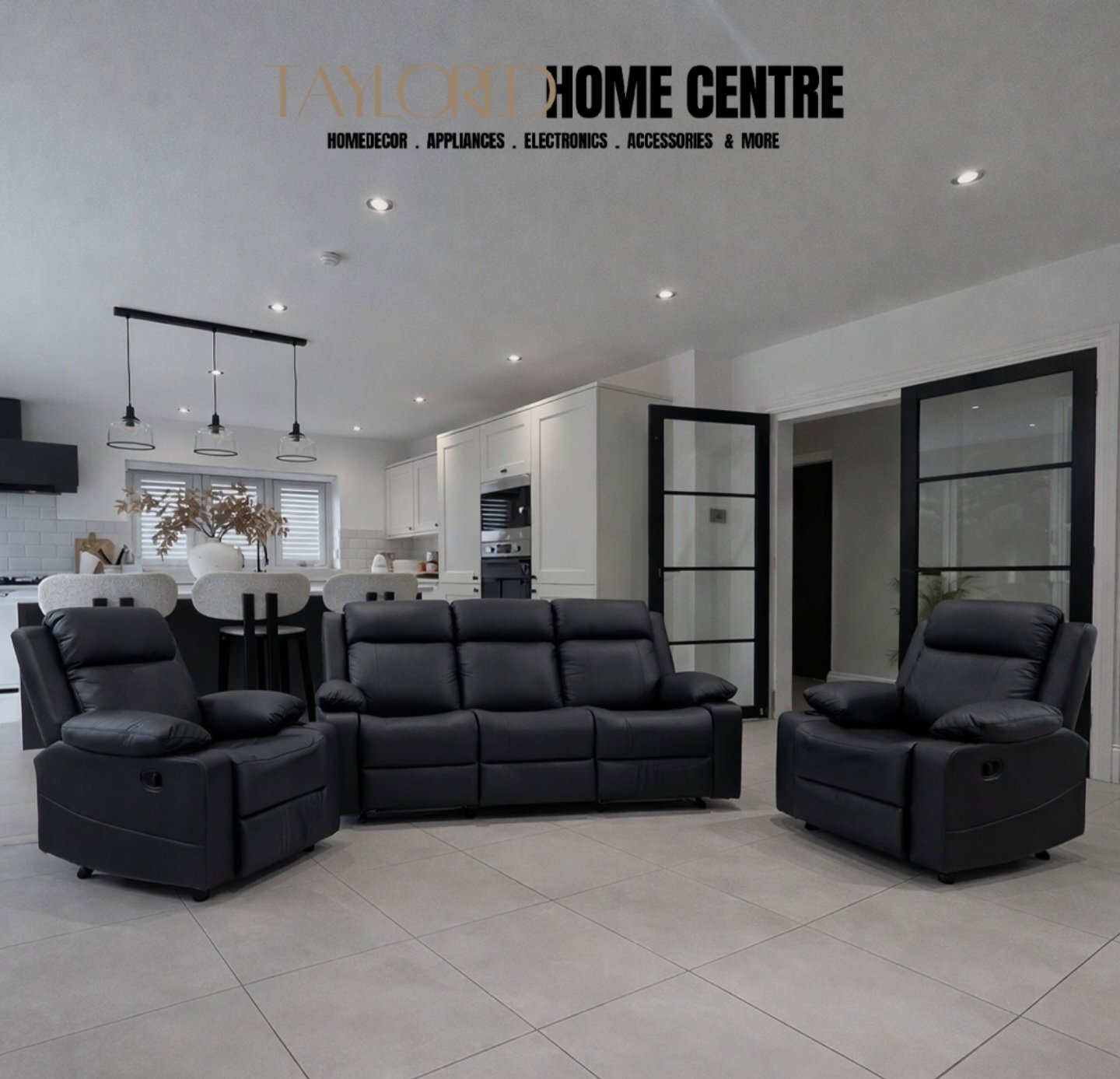  Katie Black Recliner Sofa Set_1