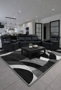  Katie Black Recliner Sofa Set