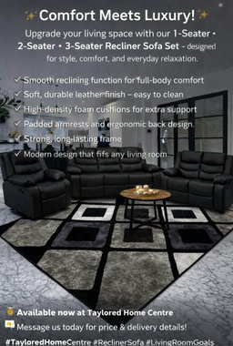  Katie Black Recliner Sofa Set