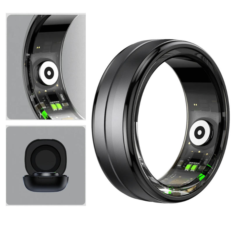 Volkano Ring Series Smart Ring with Charge Case - Black 18.1mm_0