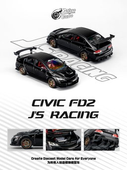 MICRO TURBO MODEL 1/64 CUSTOM FD2 JS RACING - METALLIC BLACK
