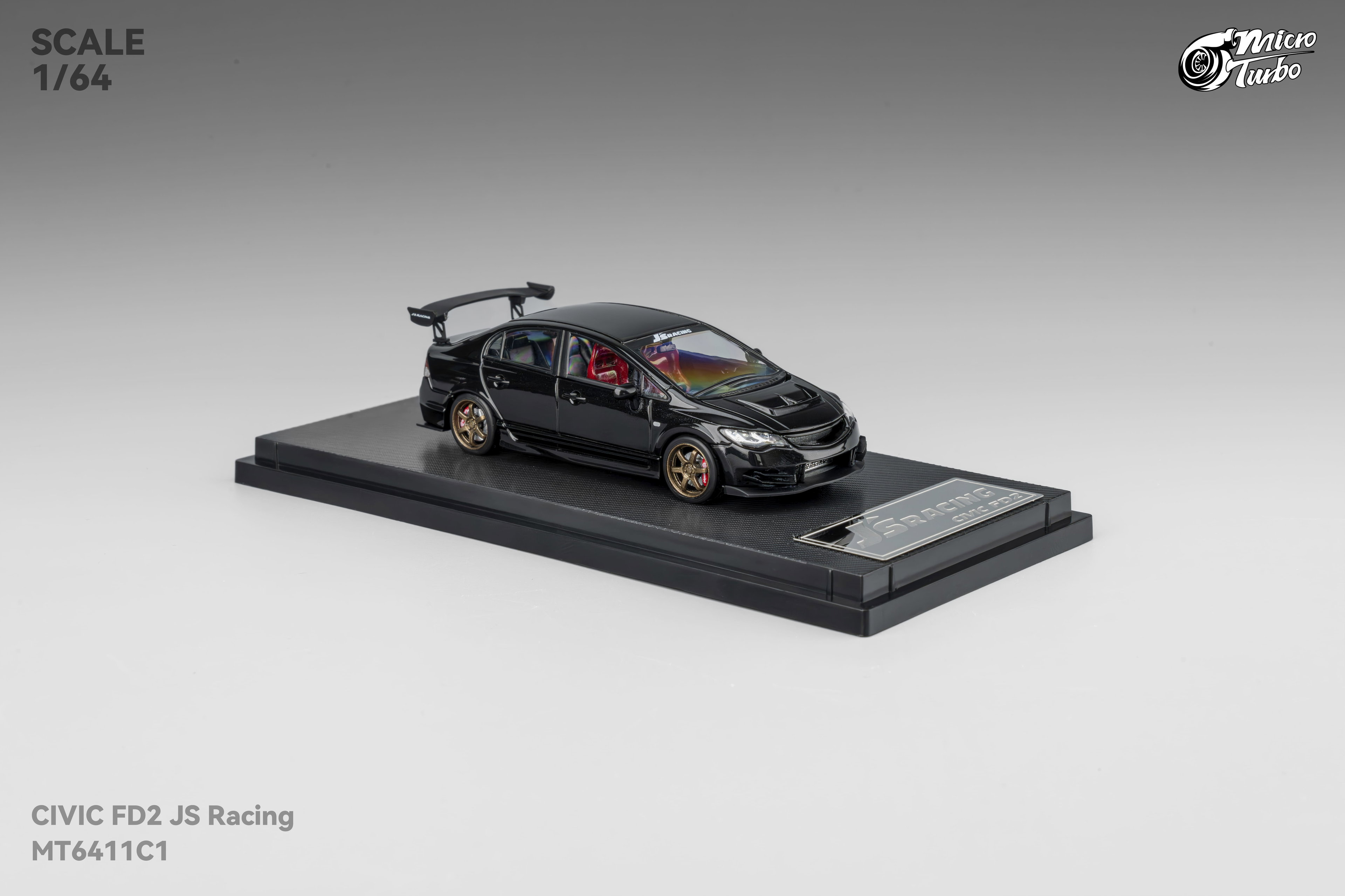MICRO TURBO MODEL 1/64 CUSTOM FD2 JS RACING - METALLIC BLACK_8