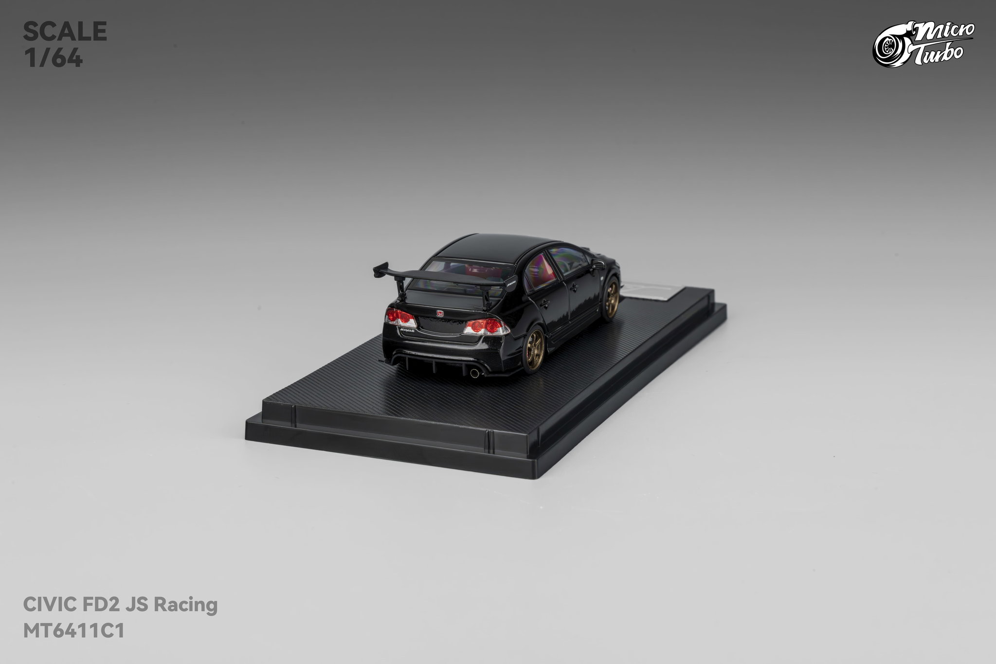 MICRO TURBO MODEL 1/64 CUSTOM FD2 JS RACING - METALLIC BLACK_5