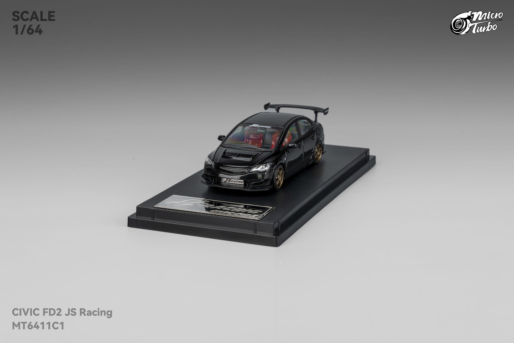 MICRO TURBO MODEL 1/64 CUSTOM FD2 JS RACING - METALLIC BLACK_6