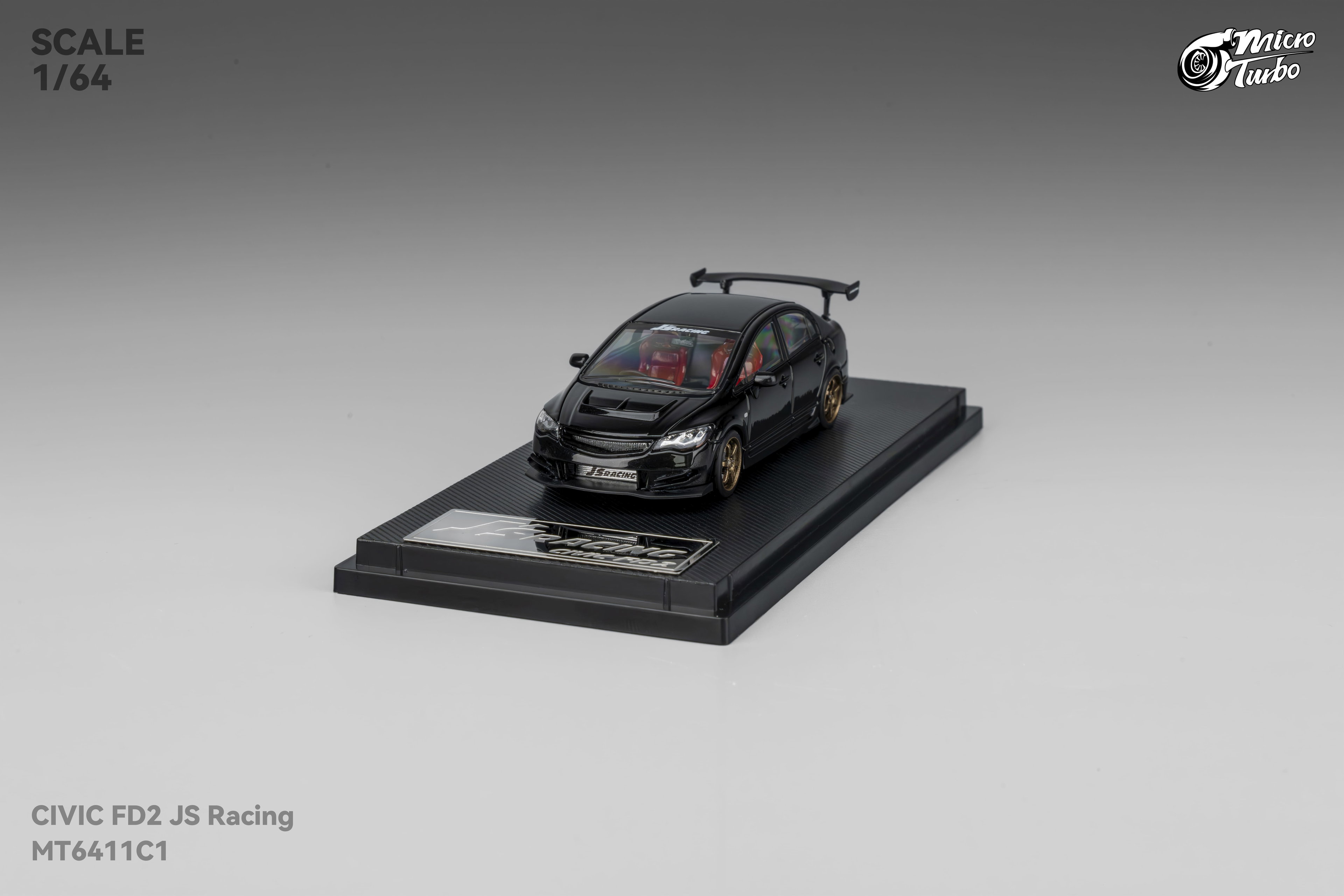 MICRO TURBO MODEL 1/64 CUSTOM FD2 JS RACING - METALLIC BLACK_6