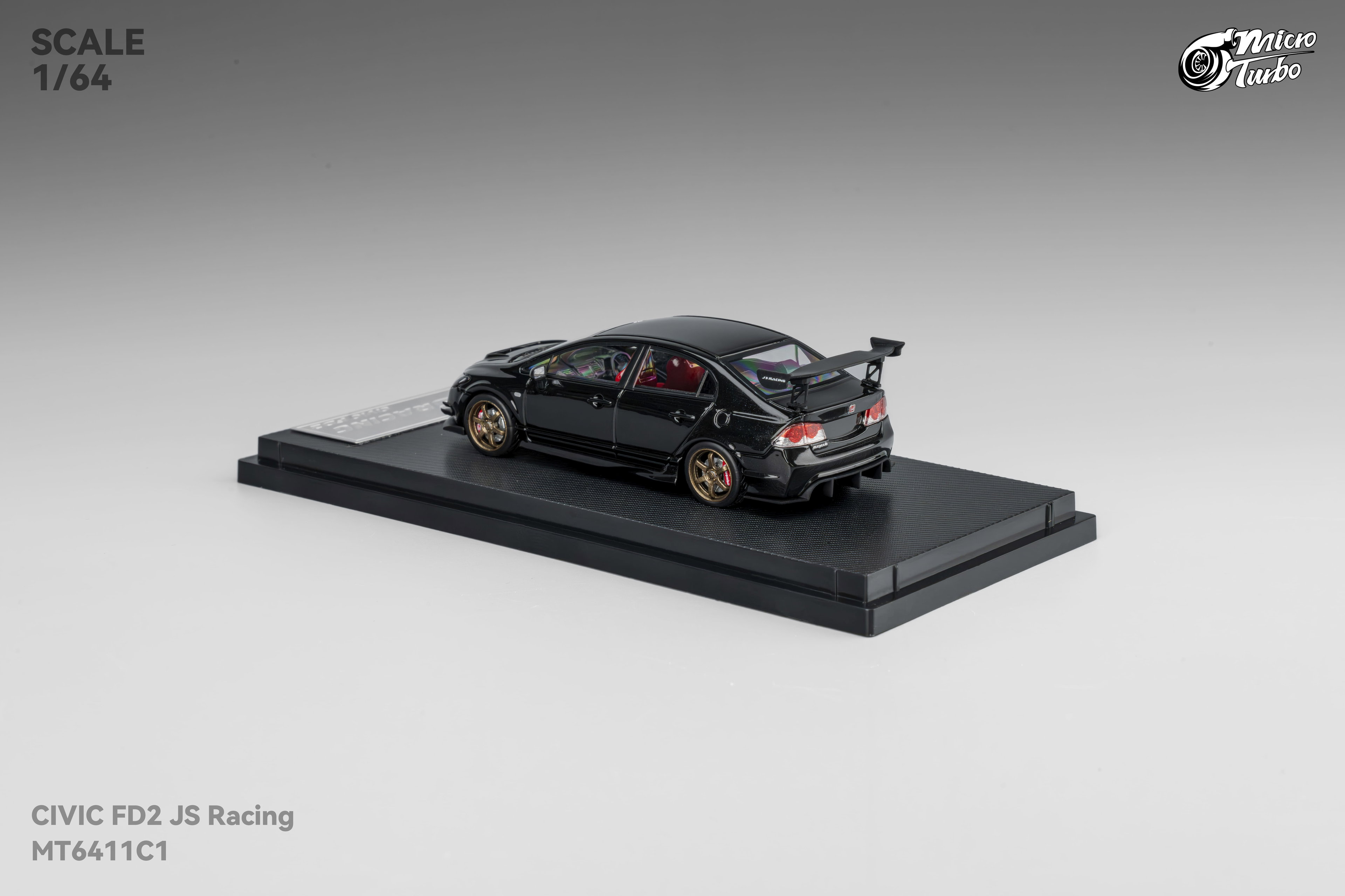 MICRO TURBO MODEL 1/64 CUSTOM FD2 JS RACING - METALLIC BLACK_7