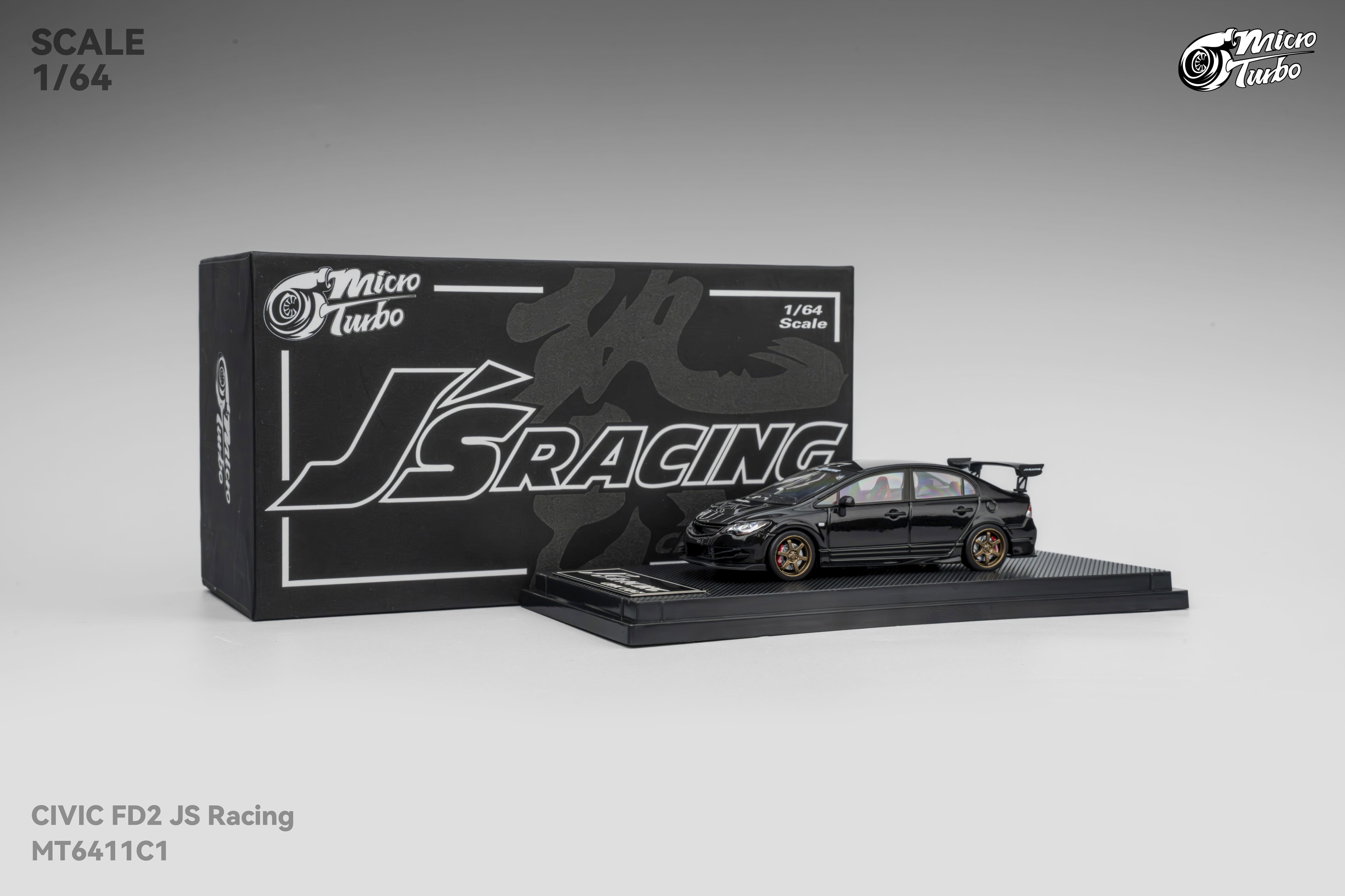 MICRO TURBO MODEL 1/64 CUSTOM FD2 JS RACING - METALLIC BLACK_9