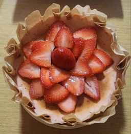 Baked strawberry new york cheesecake! 7 inch