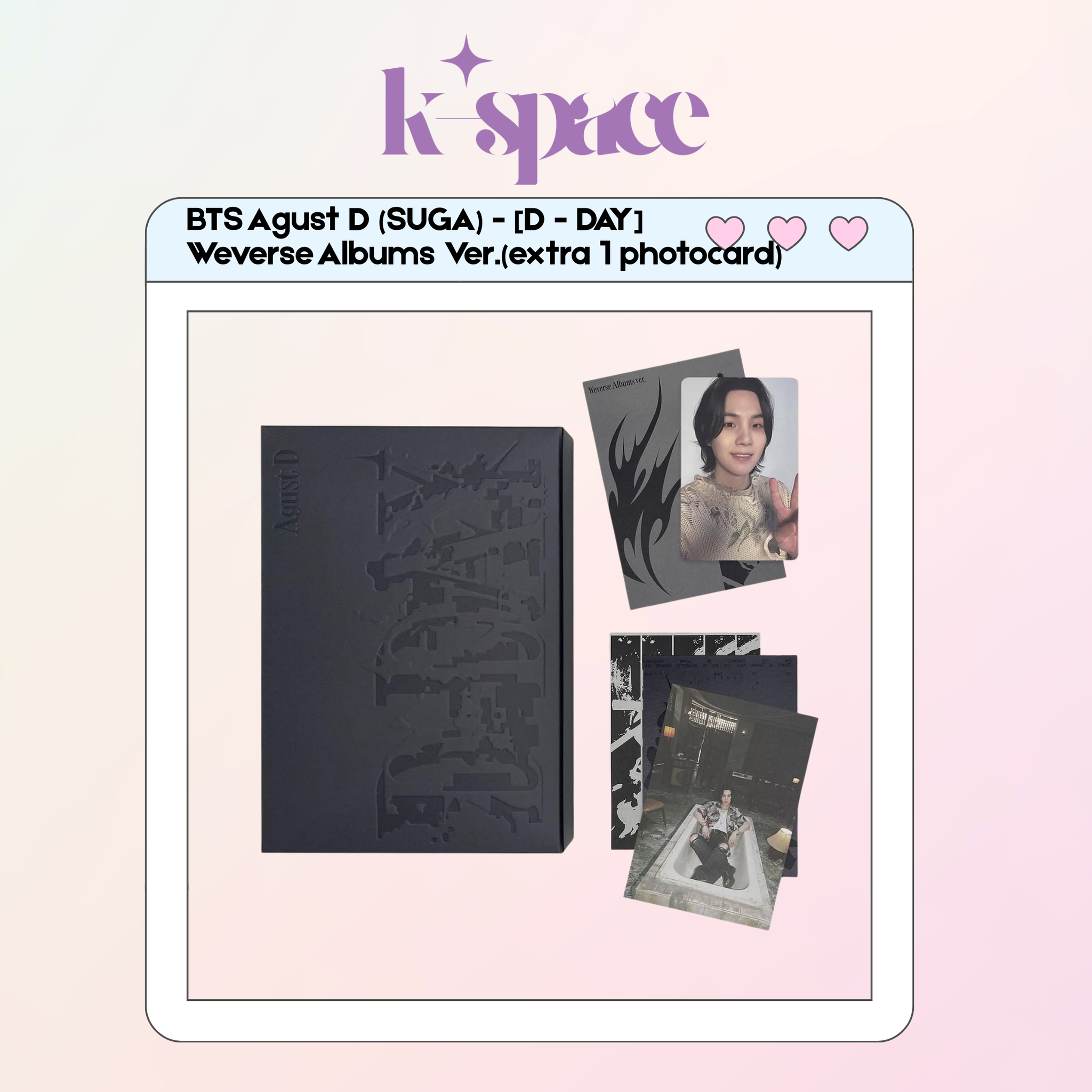 BTS Agust D (SUGA) - [D - DAY] Weverse Albums Ver.(extra 1 photocard)_0