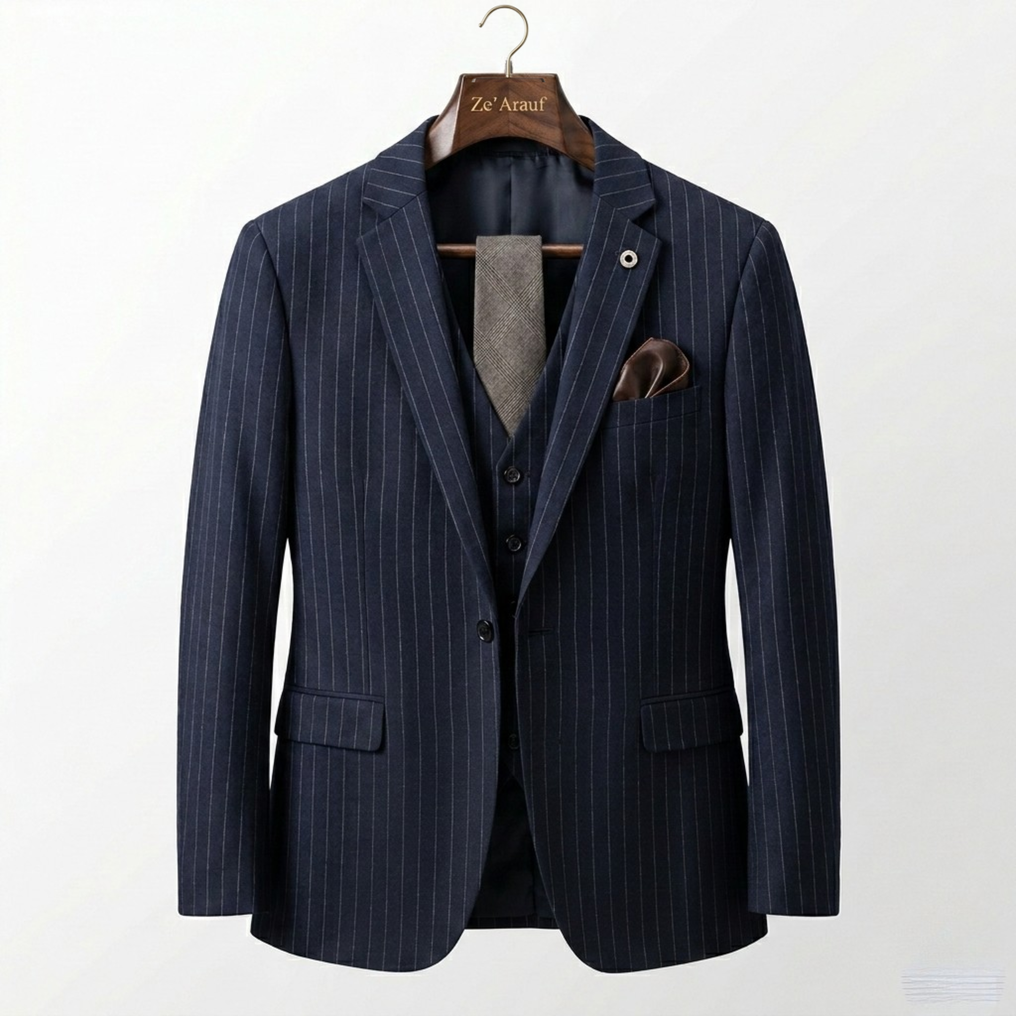 Dark Blue Pinstripes Suit_0