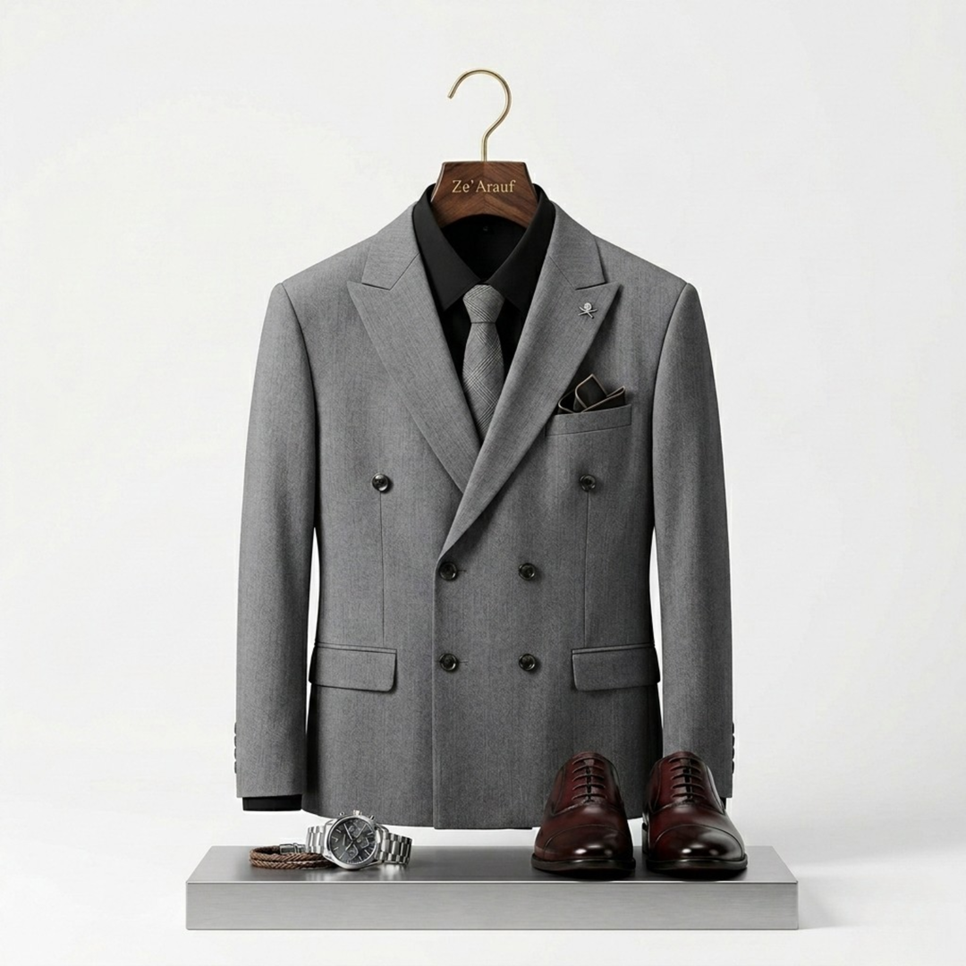 Grey Double Breasted Suit