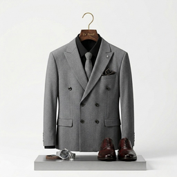Grey Double Breasted Suit