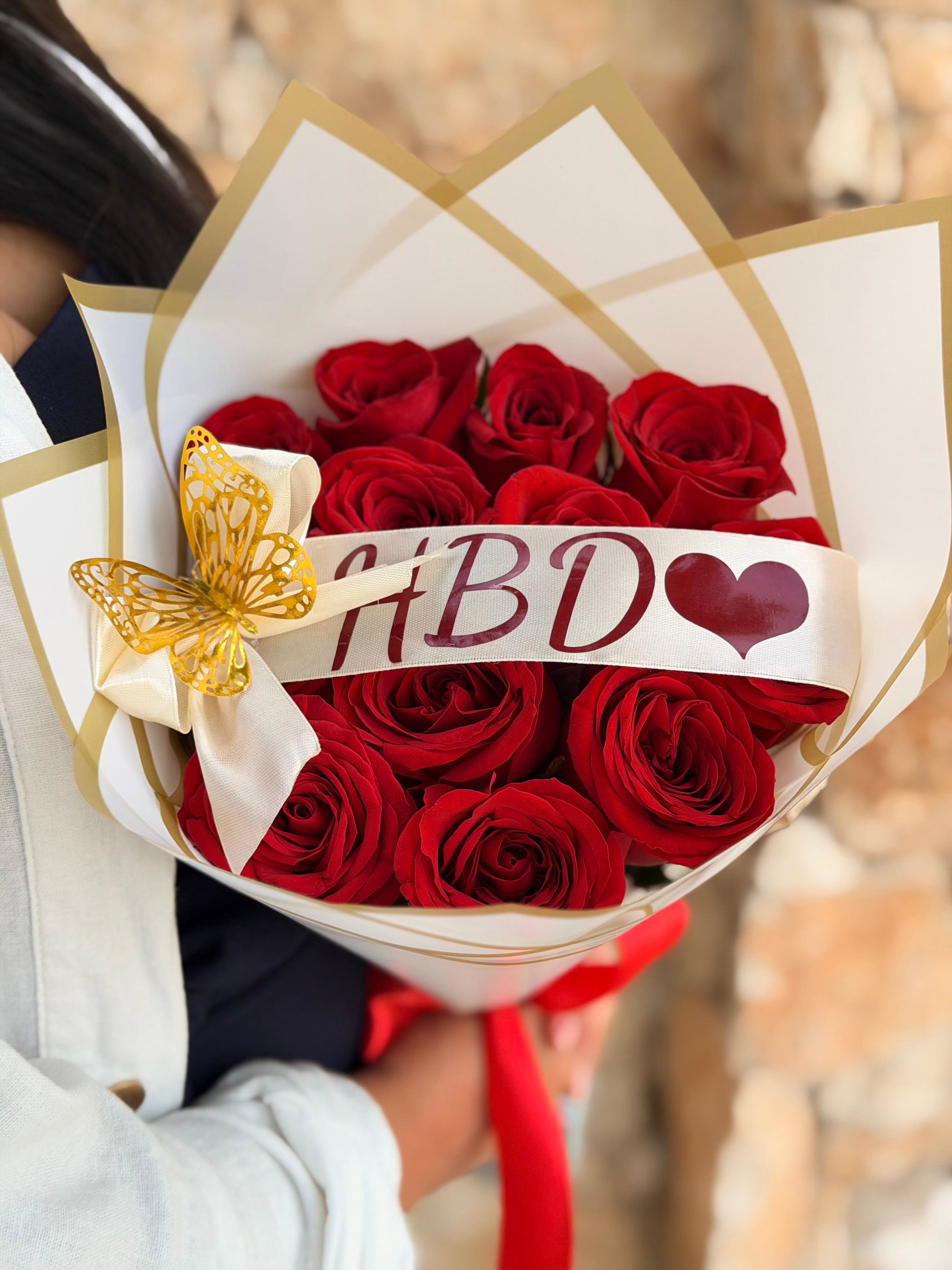 12 roses bouquet  HBD red_2