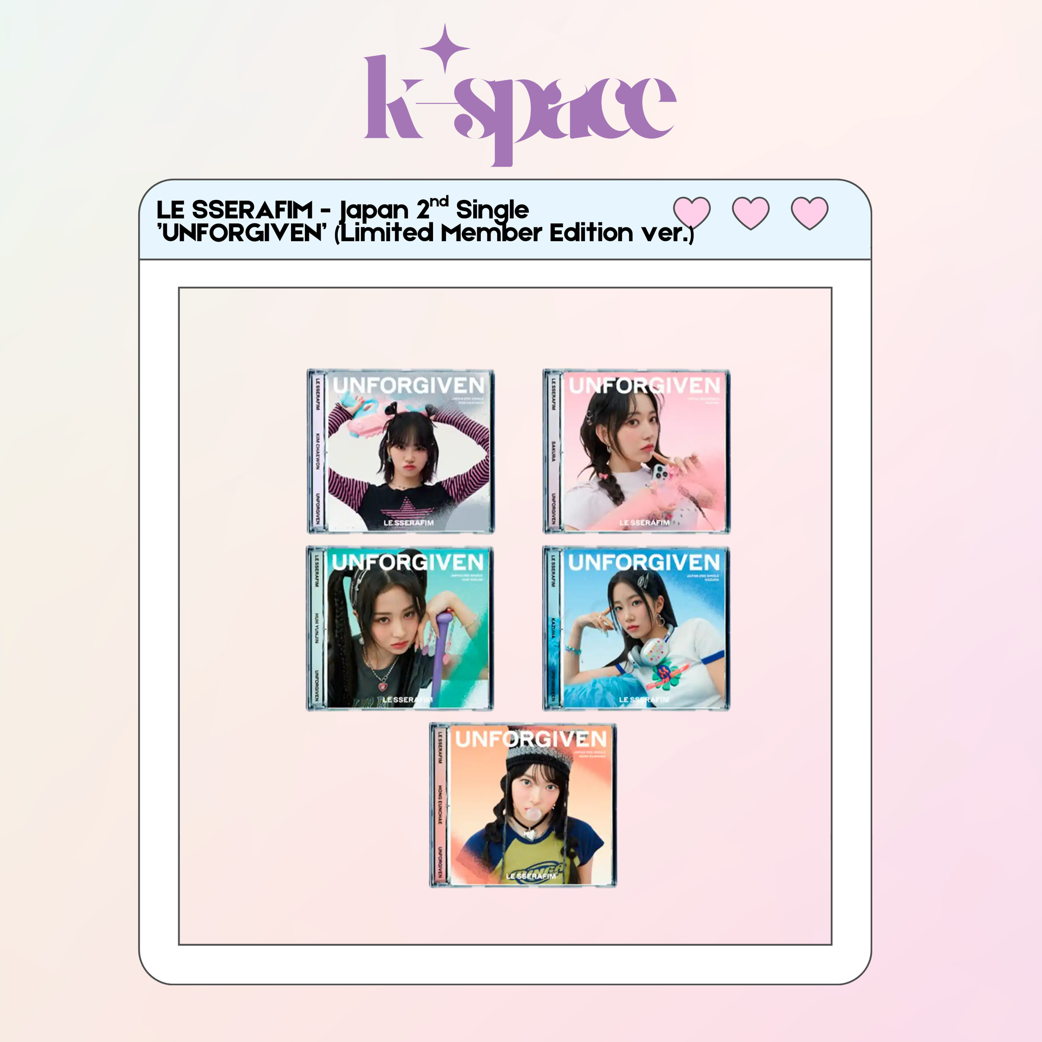 LE SSERAFIM - Japan 2nd Single  ’UNFORGIVEN’ (Limited Member Edition ver.)_0