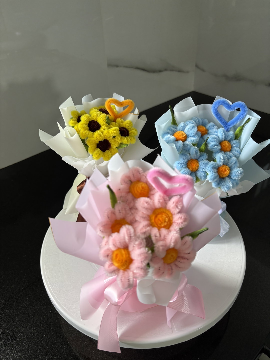 3 mini standing bouquets bundle