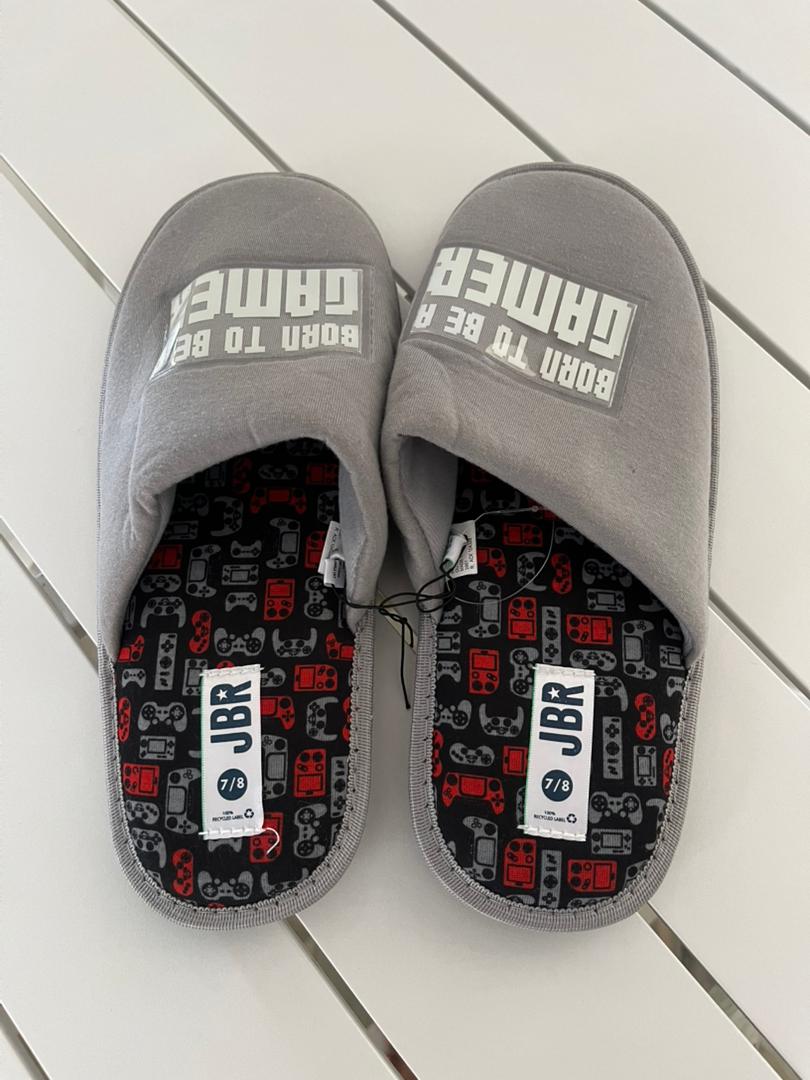 Grey morning slippers for men_0
