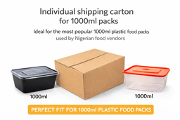 TAKEAWAY CARTONS - 8” x 6” x 4”  - (1000ml) 