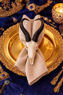 Springbok Skull Napkin Ring   