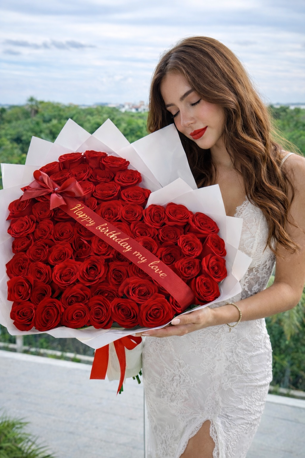 Eternal Love Heart Bouquet (50 roses)